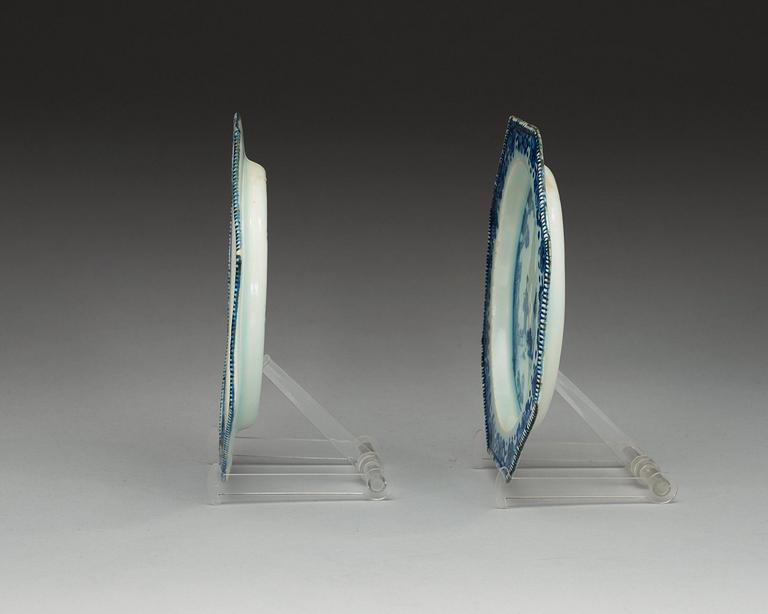 Two blue and white dishes, Qing dynasty, Qianlong (1736-95).