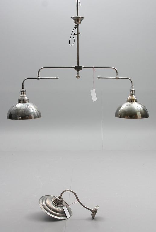 TAKLAMPA samt VÄGGLAMPA, Tyskland, 1900-tal.