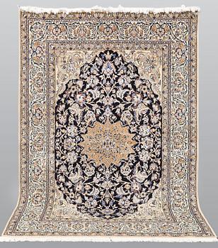 A carpet, Nain Part Silk, sk 9 LAA, ca 244 x 155 cm.