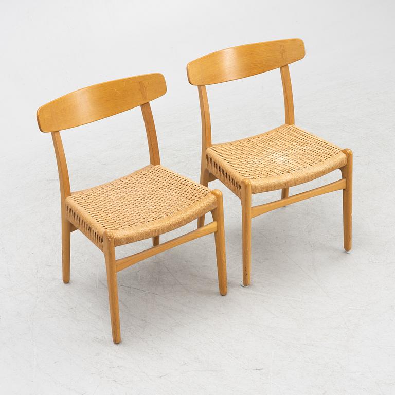Hans J Wegner, chairs, 8 pcs, CH 23 "The Dining Chair", Carl Hansen & Son, Odense, Denmark.