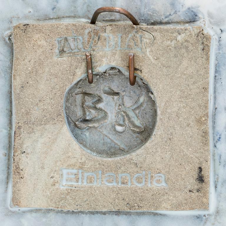 Birger Kaipiainen, A ceramic tile signed BK, stamped Arabia Finlandia.