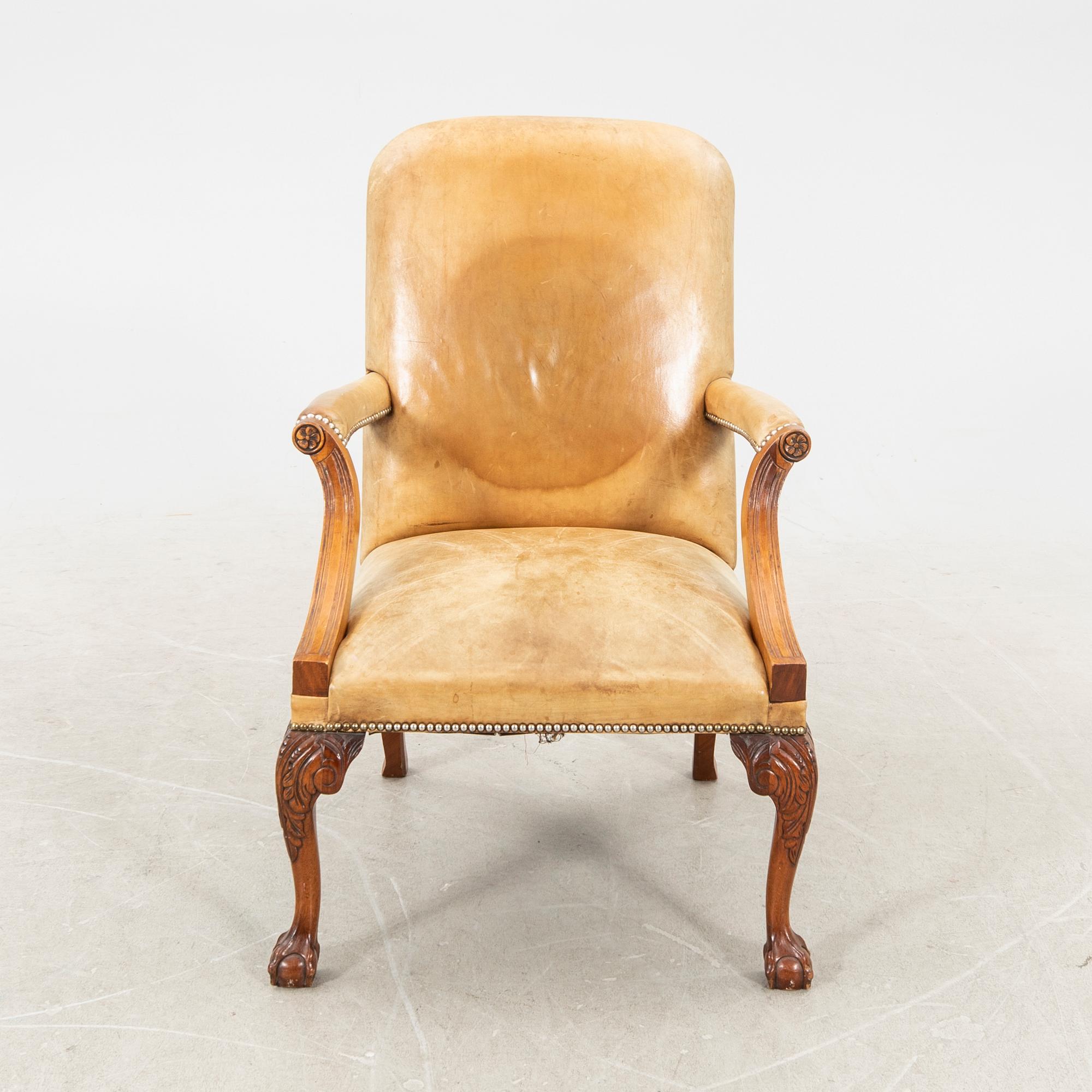 Armchair/desk chair Queen Anne style mid-20th century/second half.