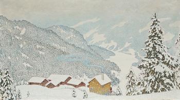 652. Gustaf Fjaestad, "Gård i vinterlandskap".