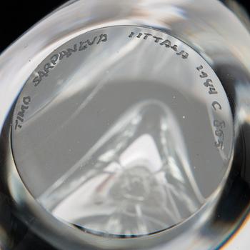 A 'Claritas' glass sculpture signed Timo Sarpaneva, Iittala 1984 C 855.