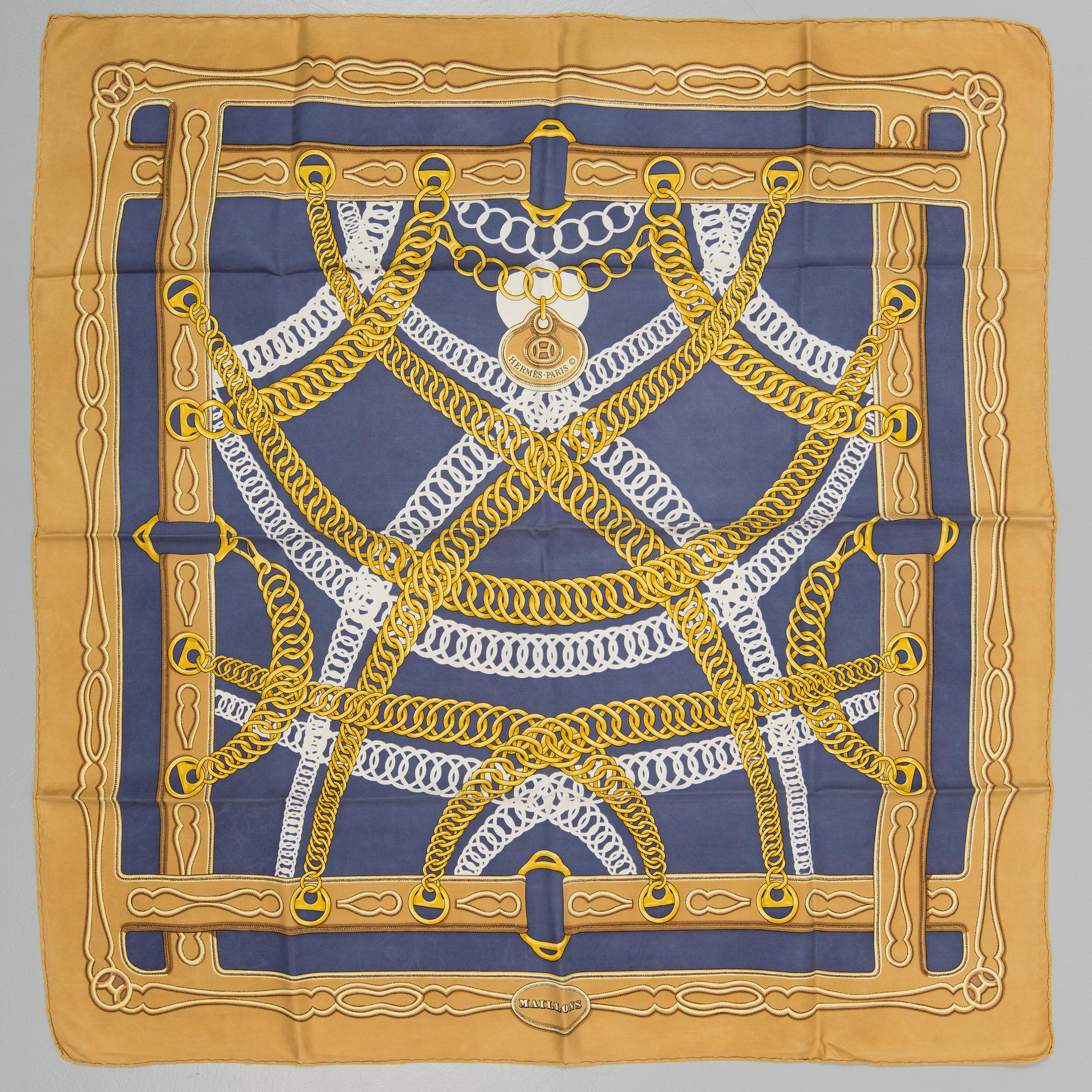 SCARF, "Hermès, "Maillons", issued 1973.