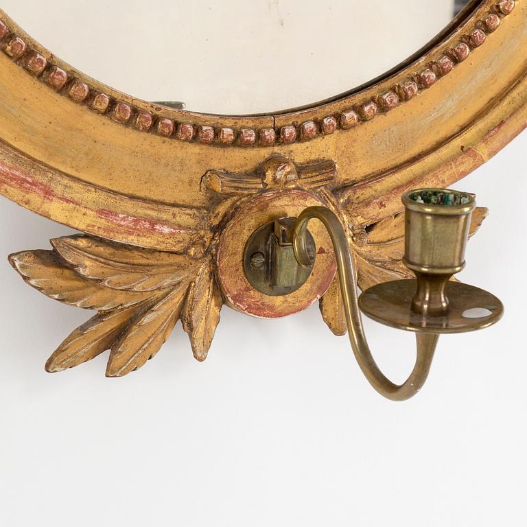 A pair of gustavian mirror sconces. late 18th century.