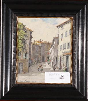 OKÄND KONSTNÄR, olja på pannå, sign Sinclair, troligen Folke Sinclair, dat 1927.