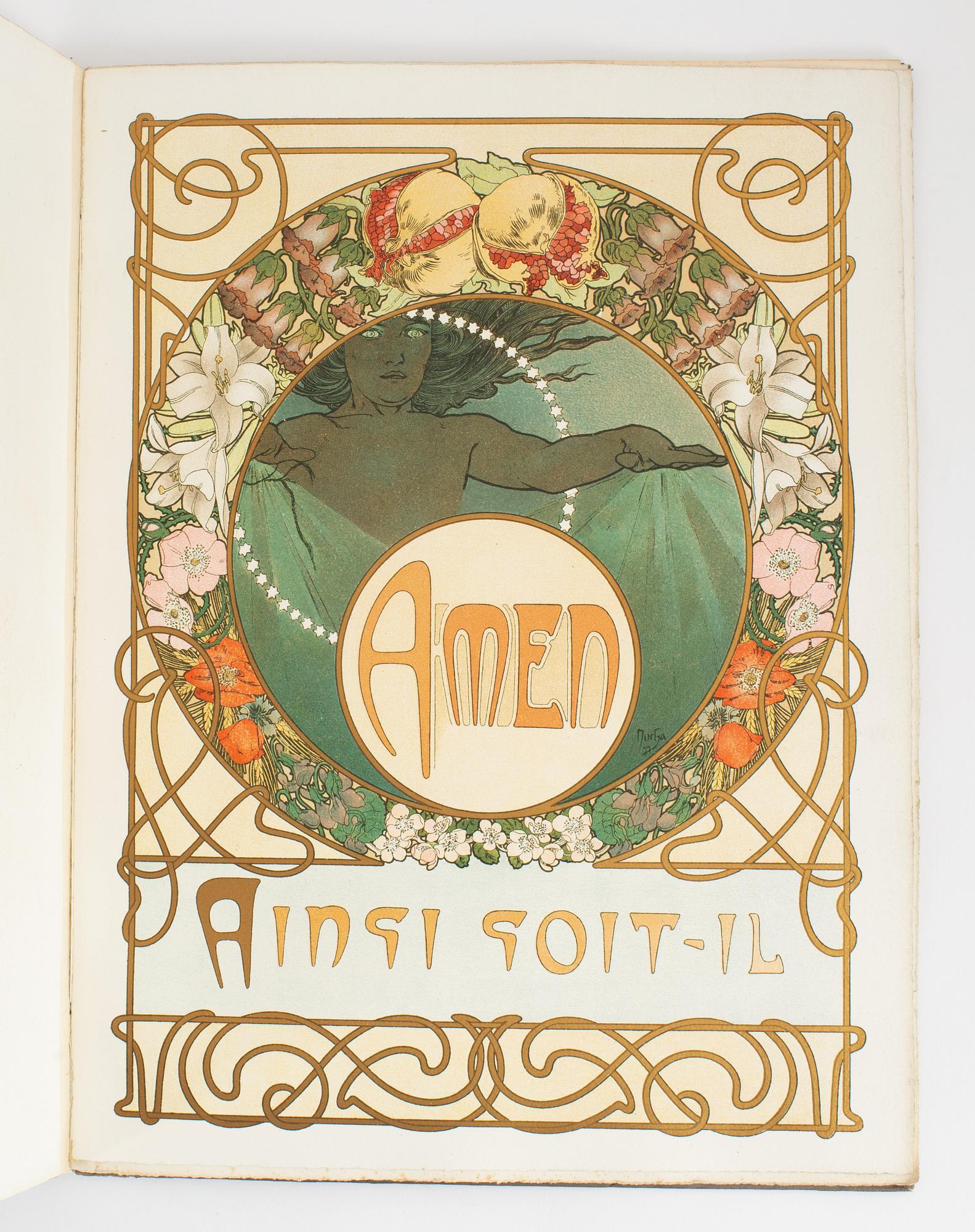 Mucha: Le Pater, with beautiful Art Nouveau lithographs.