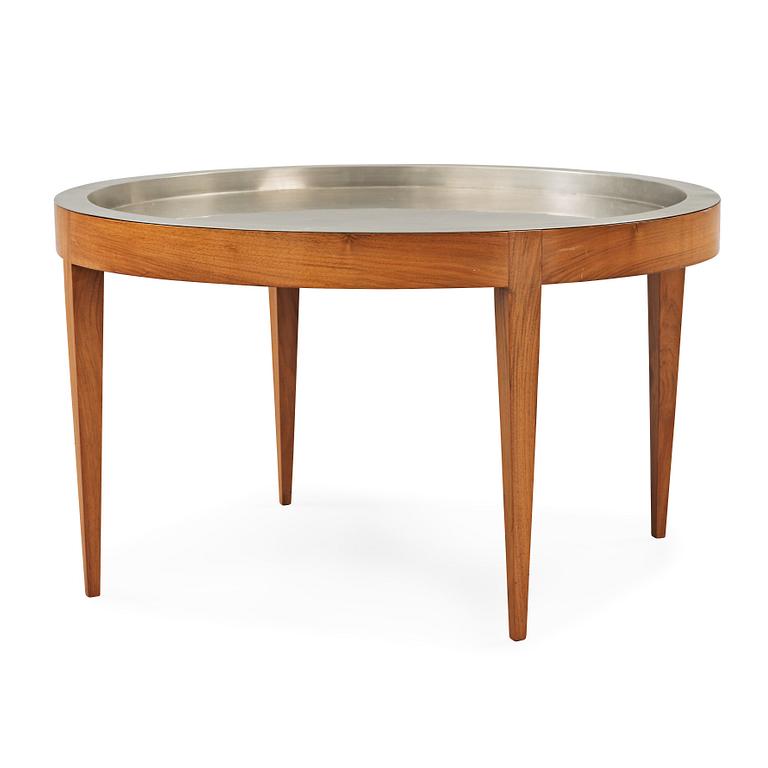 A Josef Frank walnut table with pewter top, Svenskt Tenn, Stockholm 1960's.