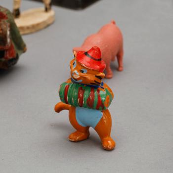 PARTI LEKSAKER, ca 35st, främst Elastolin, 1900-talets första hälft.