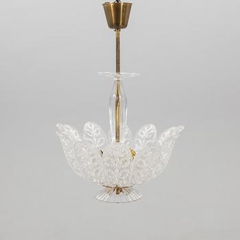 Fritz Kurz, ceiling lamp attributed to 1940s/50s Orrefors.