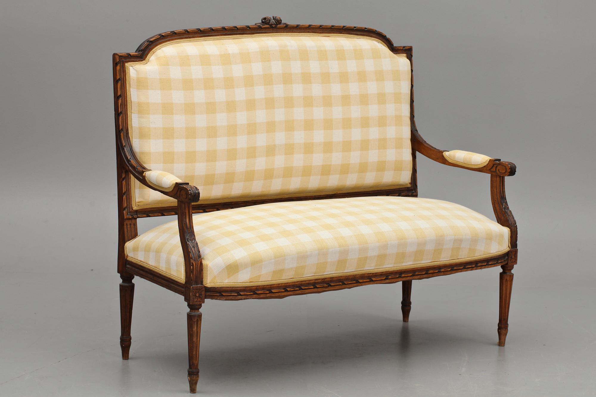 SALONGSGRUPP, 5 delar, gustaviansk stil, 1800/1900-tal.