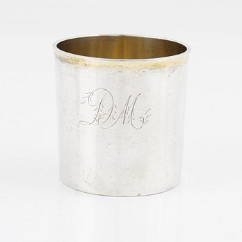 A Swedish late 18th century parcel-gilt silver beaker, marks of Johan Malmstedt. Gothenburg 1799.