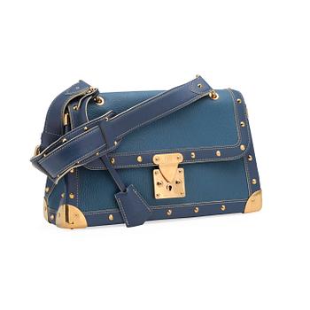 607. LOUIS VUITTON, a blue Suhali leather "Le Talentueux" handbag.