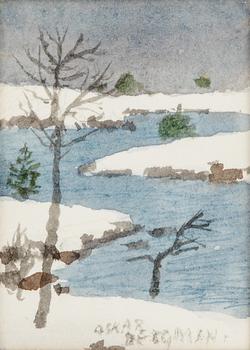 Oskar Bergman, two watercolours, signed.