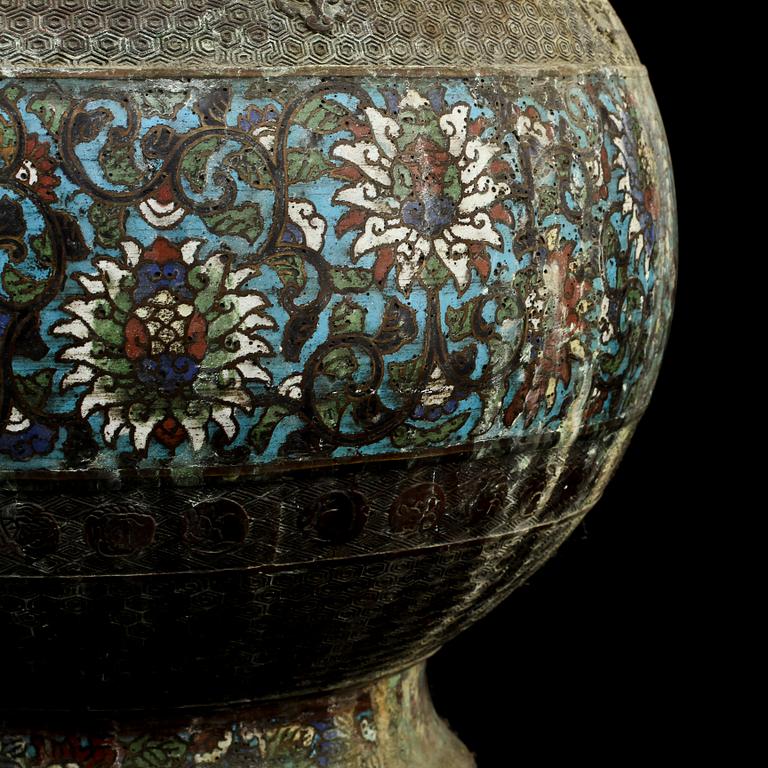 URNA, cloisonne, Kina, 1900-tal.