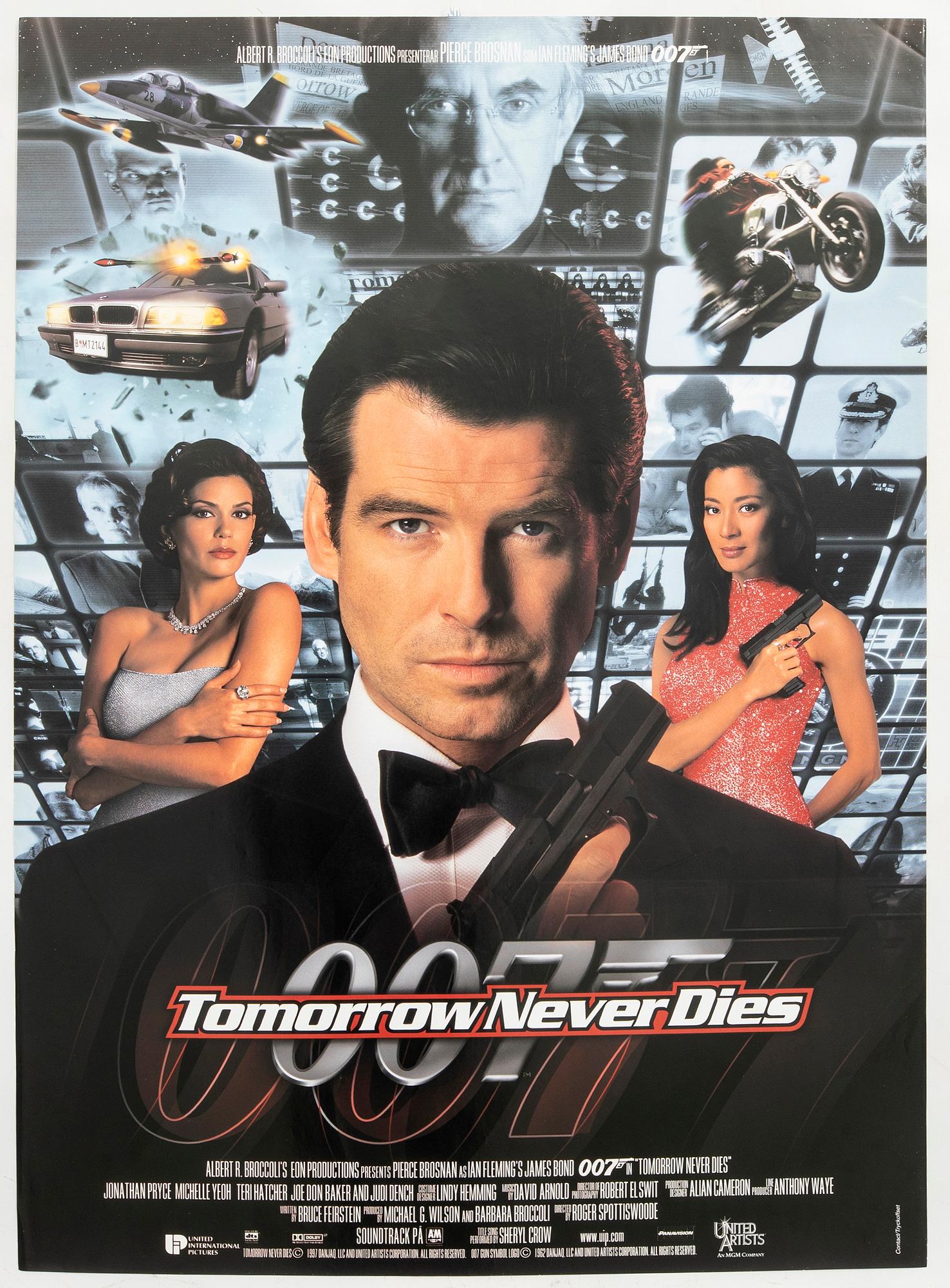 Filmaffisch James Bond  "Tomorrow Never Dies" 1995.