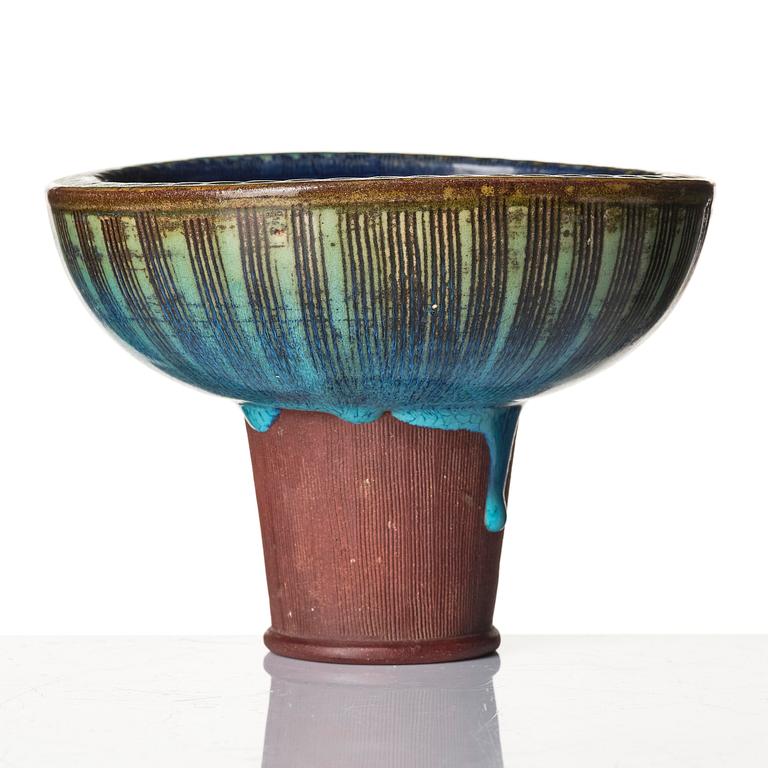 Wilhelm Kåge, skål, "Farsta", stengods, Gustavsbergs Studio 1952.