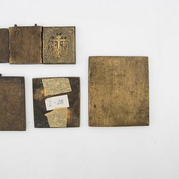 Travel icons 5 pcs Russia 18th/19th century.