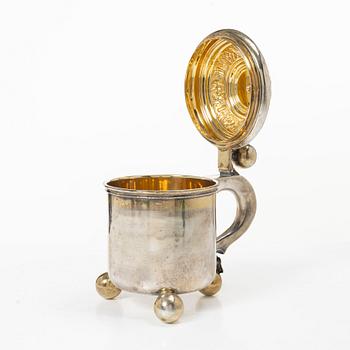A Swedish 20th century silver tankard, mark of CG Hallberg, Stockholm 1944.