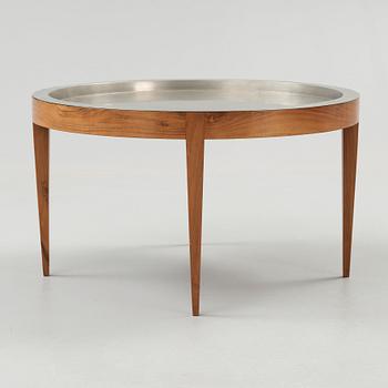 A Josef Frank walnut table with pewter top, Svenskt Tenn, Stockholm 1960's.