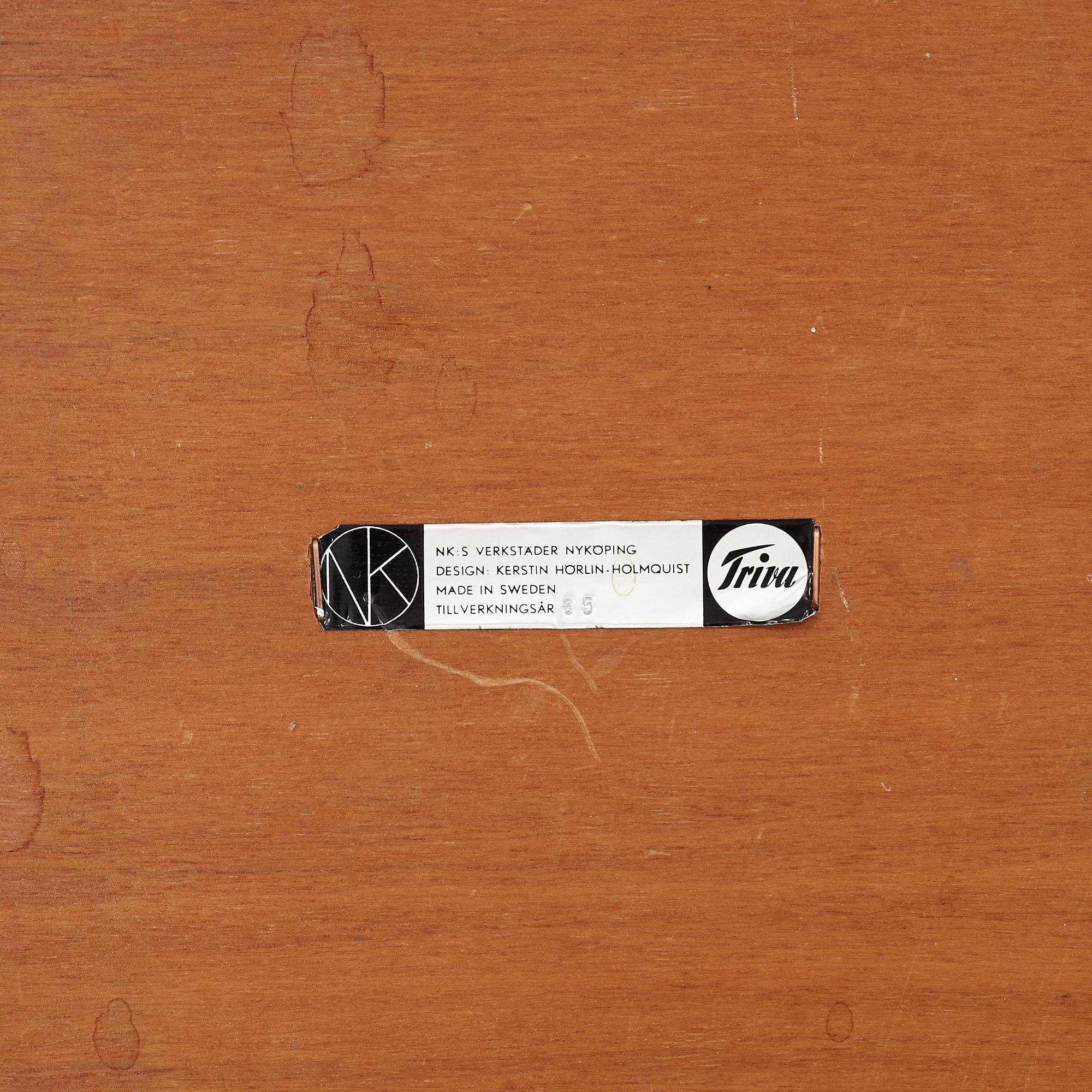 Kerstin Hörlin-Holmquist, soffbord, "Plommonet", Triva, Nordiska Kompaniet, 1965.