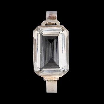 ARMRING, sterlingsilver, fasettslipad bergskristall, Wiwen Nilsson, Lund 1940.