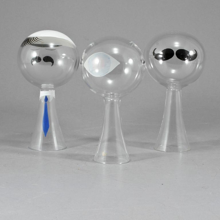 FIGURINER, glas, så kallade Klotheppar, Kjell Blomberg, Gullaskruf, 1970-tal.