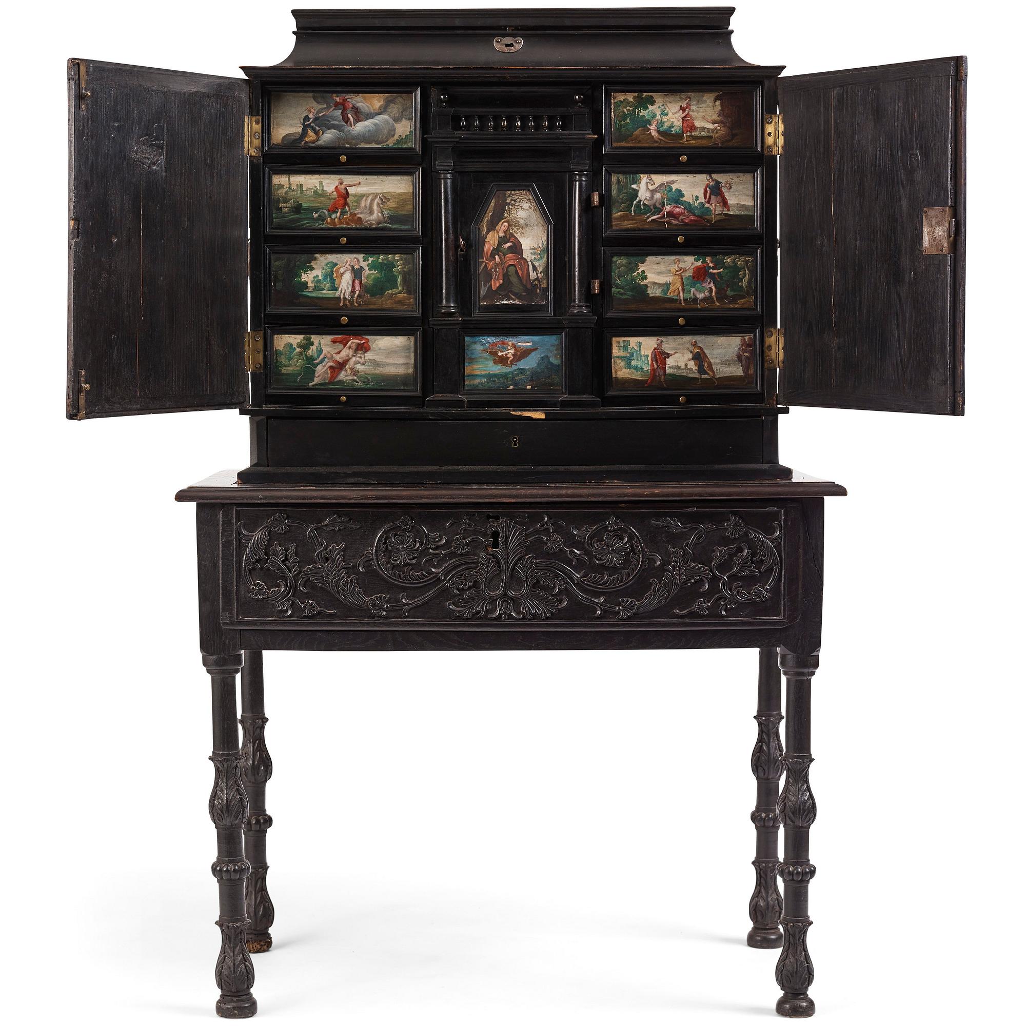 Kabinettskåp, troligen Flandern 1600-talets senare del, Barock.