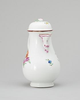 A Coffee pot with cover, 18th Century, presumably Meissen.