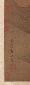 RULLMÅLNING, landskap med fjärilar och insekter i Qian Xuans (1235-1305) efterföljd, Qing dynastin 1800-tal.