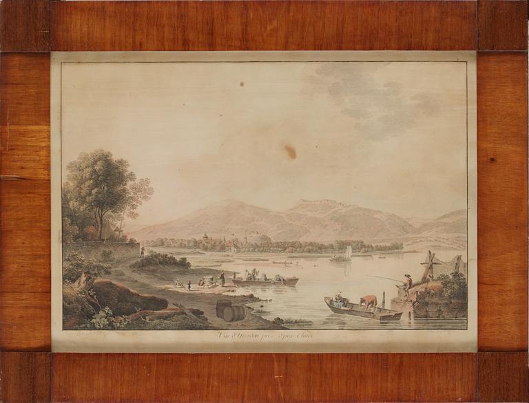 Johann Ludwig Aberli, "Vûe dessinée à mouri prés de Berne"; "Vûe d'Yverdon, prise depuis Clindi" (2).