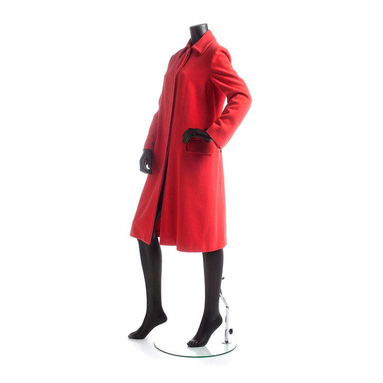 GIORGIO ARMANI, a red cashmere coat.