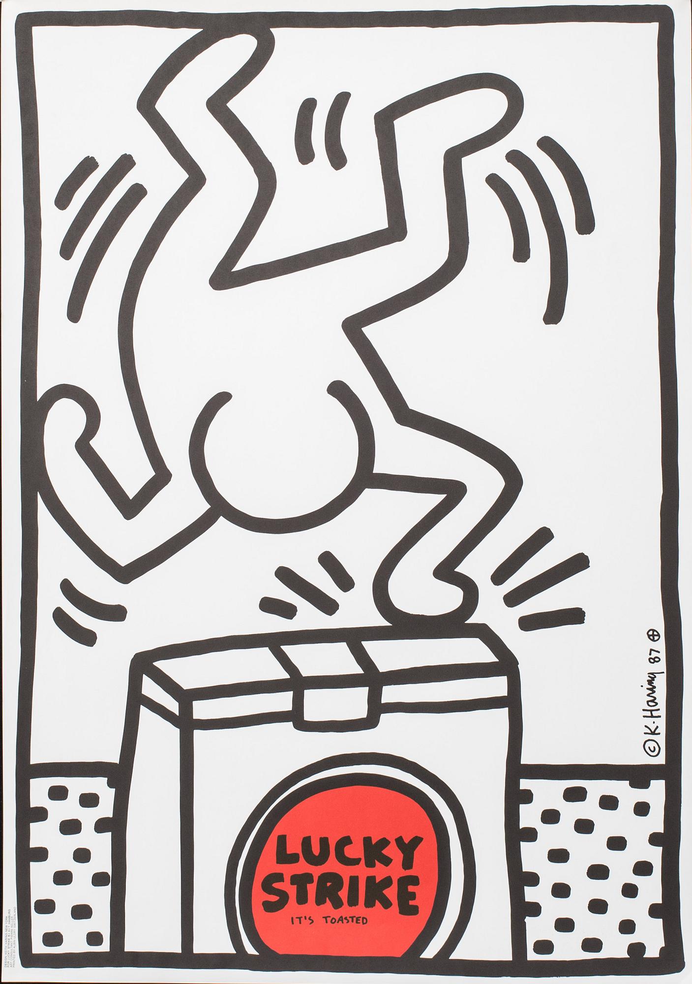 KEITH HARING, efter, "Lucky Strike", tryckt av Albin Uldry Switzerland, signerad och daterad i trycket -87.