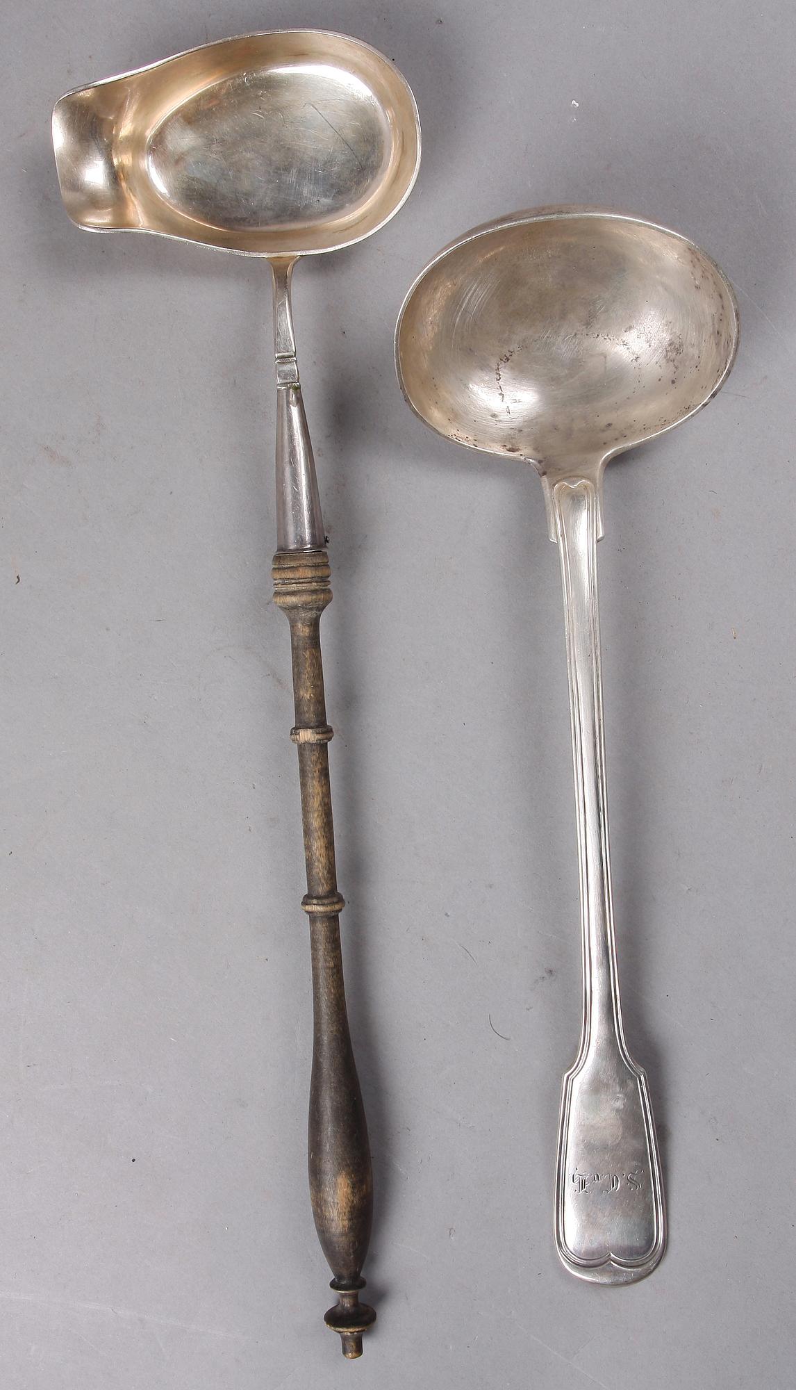 SOPPSLEVAR, 2 st, silver. Carl Winnerstrand, Stockholm, 1894 resp Österrike-Ungern.