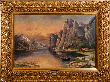 B LAMBERT, olja på duk, sekelskiftet 1900, signerad.