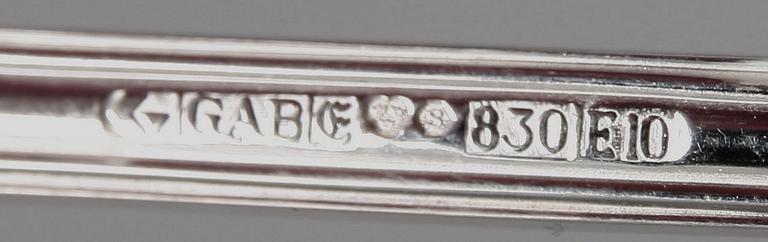 PARTI BESTICK, 18 delar, silver, modell Olga, GAB 1970-80-tal. Tot vikt c:a 550 g.