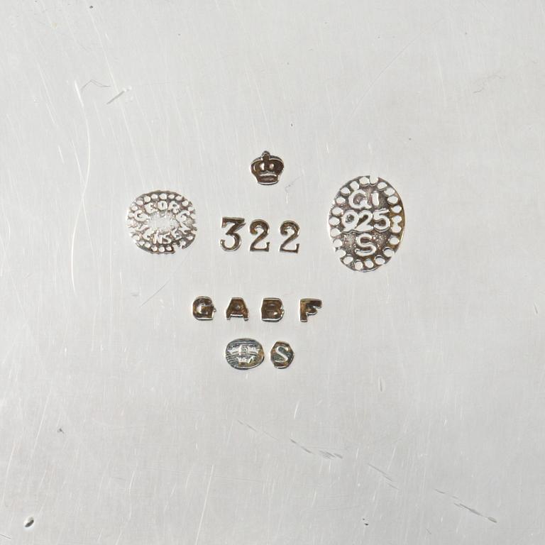 GEORG JENSEN, bonbonnière, Köpenhamn, 1919-1927, sterling.