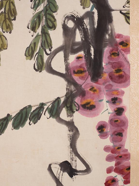 Rullmålning, efter Qi Baishi (1864-1957).