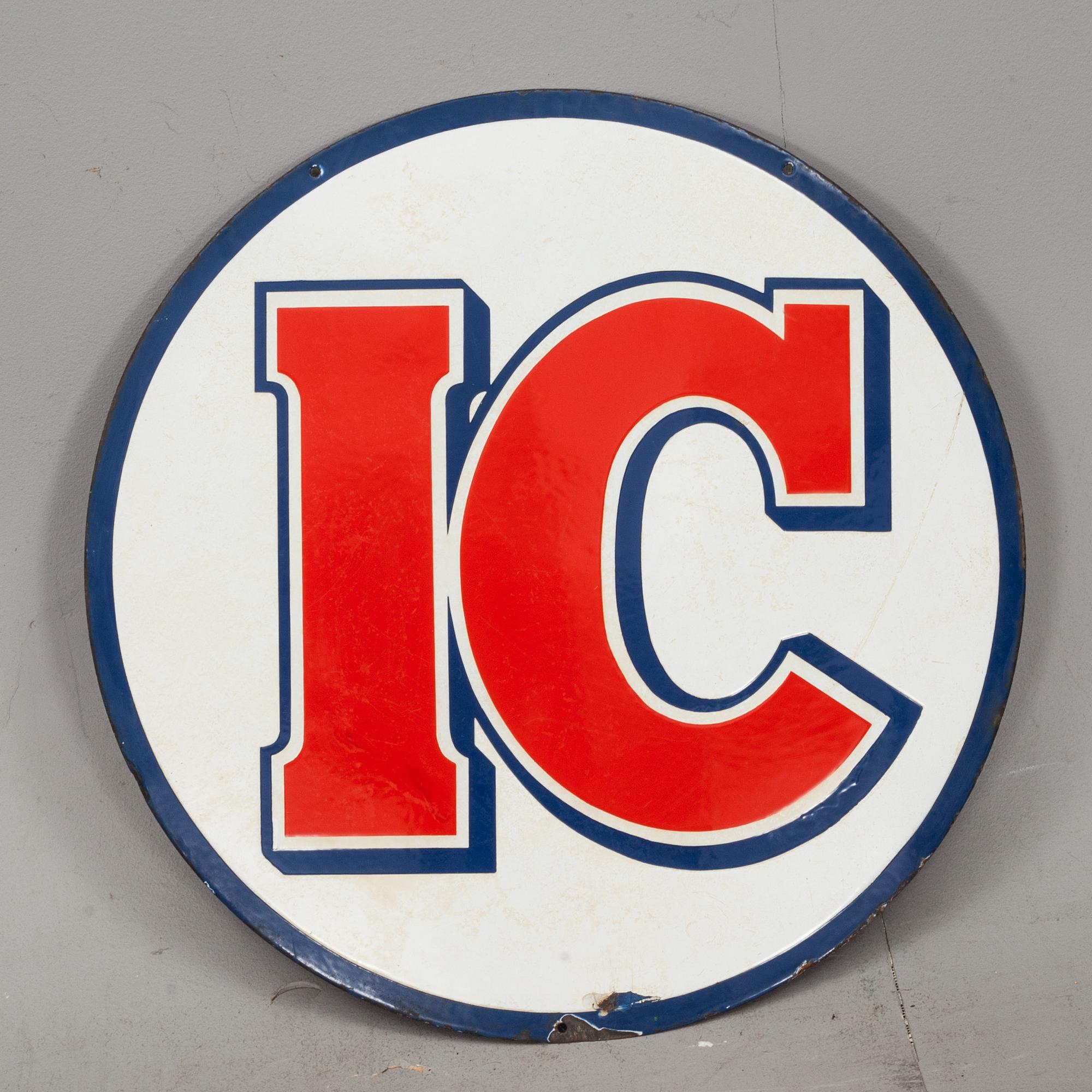 REKLAMSKYLT, emalj, "IC",1900-tal.