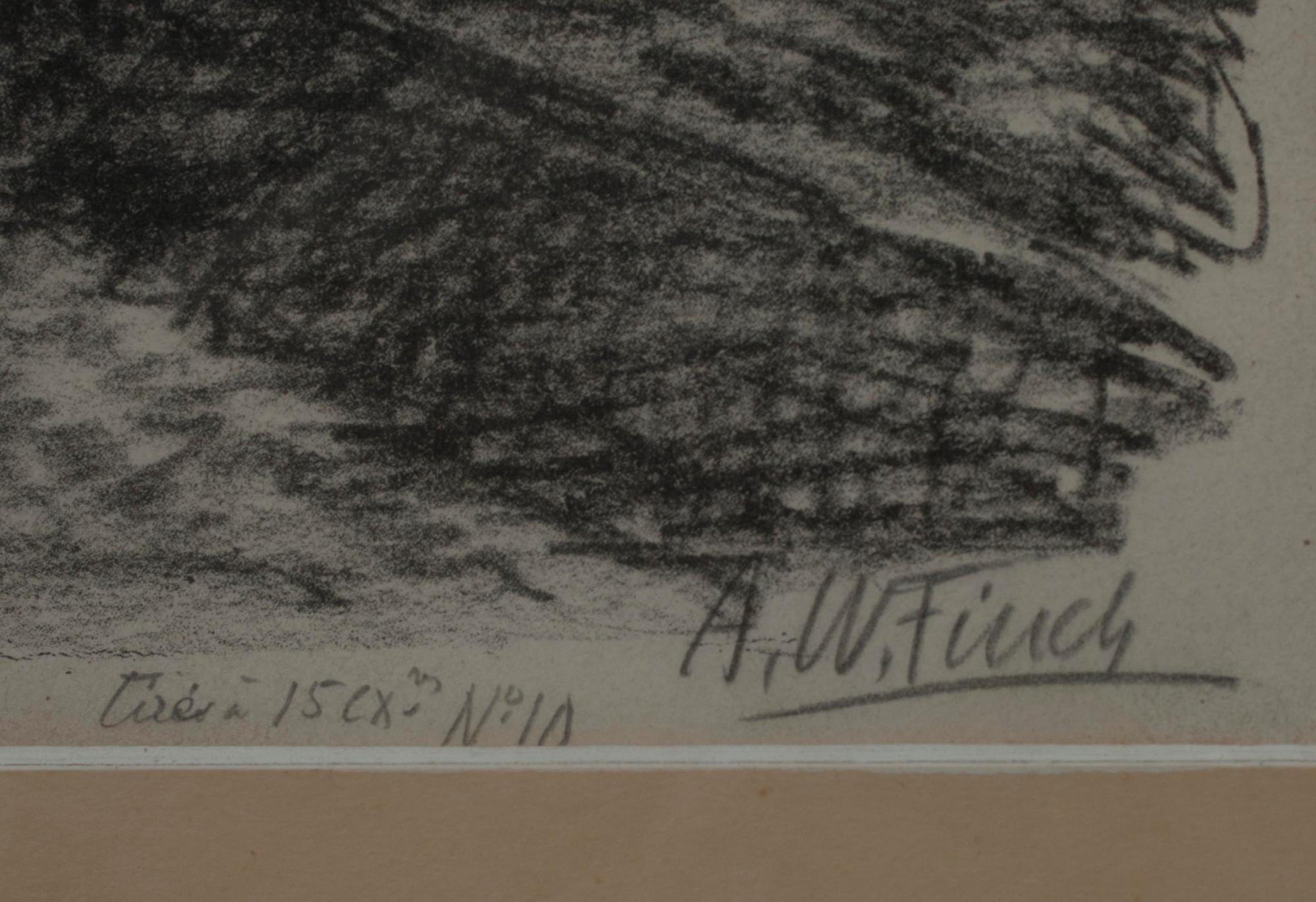 ALFRED WILLIAM FINCH, Etsning, tirés  à 15 ex. nr 10, sign.