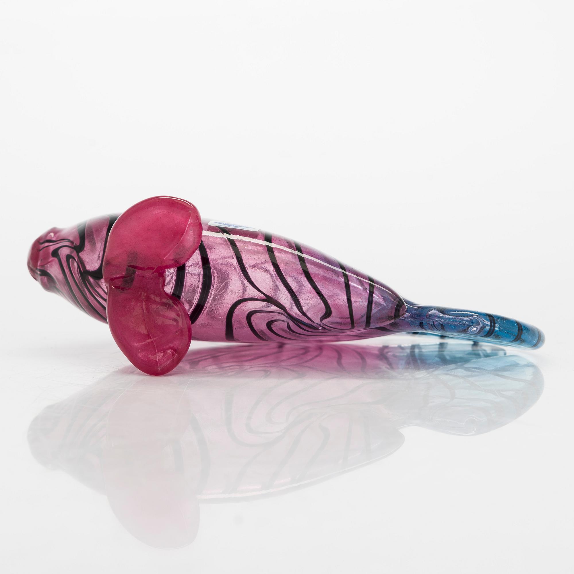 Kerttu Nurminen, a glass sculpture signed K. Nurminen, Nuutajärvi.