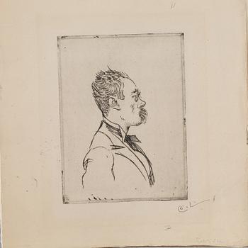 CARL LARSSON, etsning, signerad.