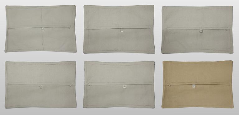 Cushion covers, 6 pcs, Anatolian Kelim fragments.