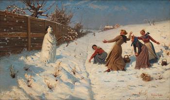 887. Hans Dahl, Snöbollskastning.