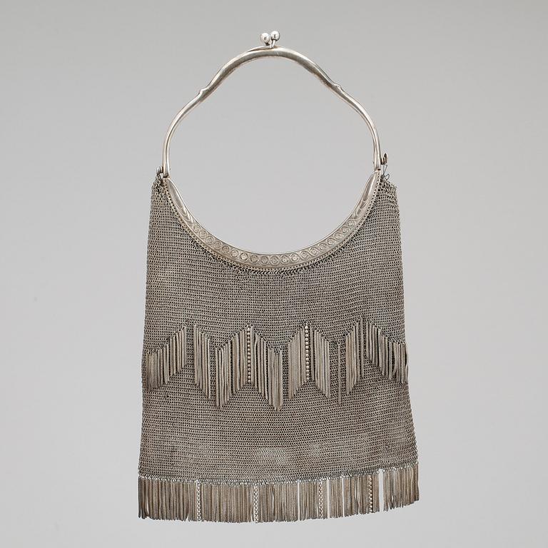 AFTONVÄSKA, nysilver, 1920/30-tal, otydligt stämpelmärkt.