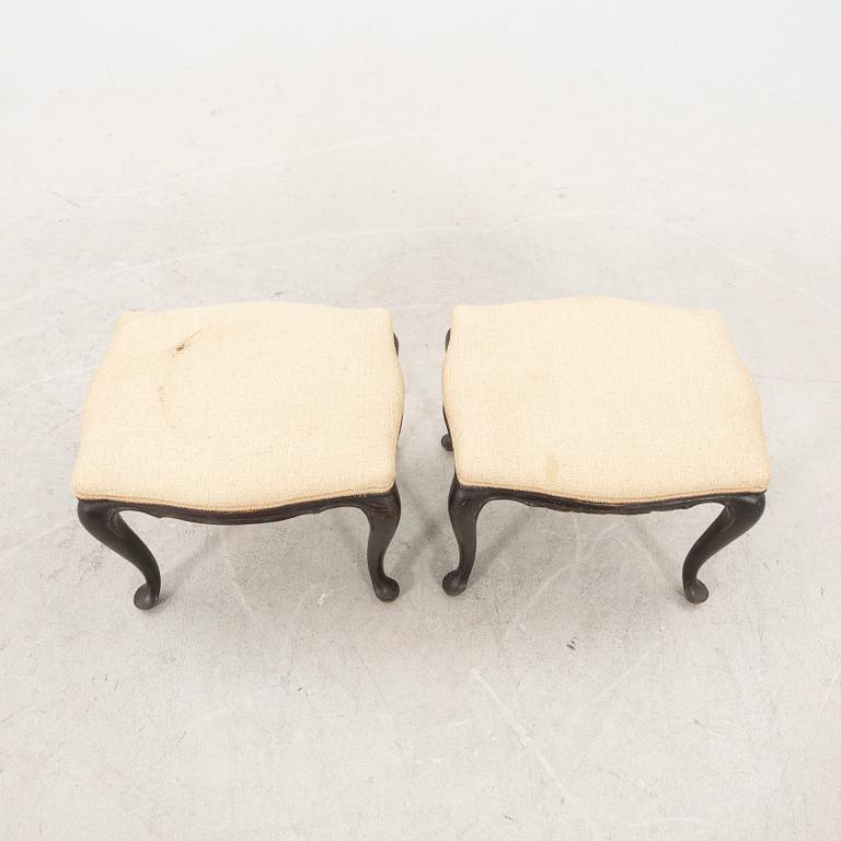 A pair of Louis XV style 19th century stools.
