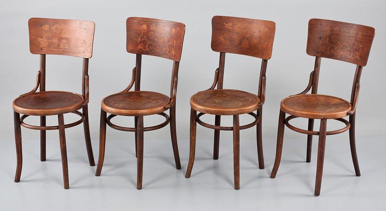 STOLAR, 4 st, Thonet, Mundus, Mellaneuropa, 1900-talets första hälft.