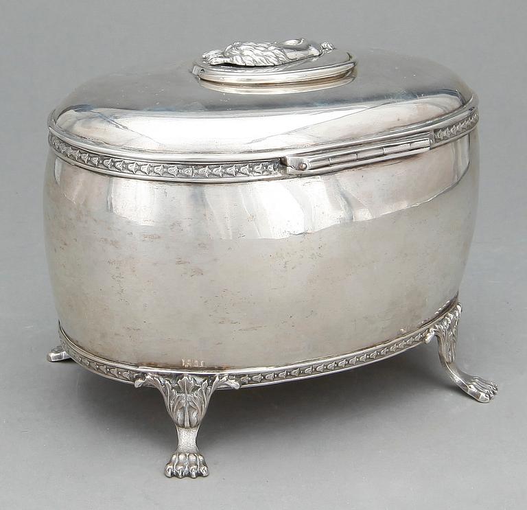 SOCKERSKRIN, silver, empire, Johan Petter Grönvall, Stockholm. Vikt ca 568 gram.
