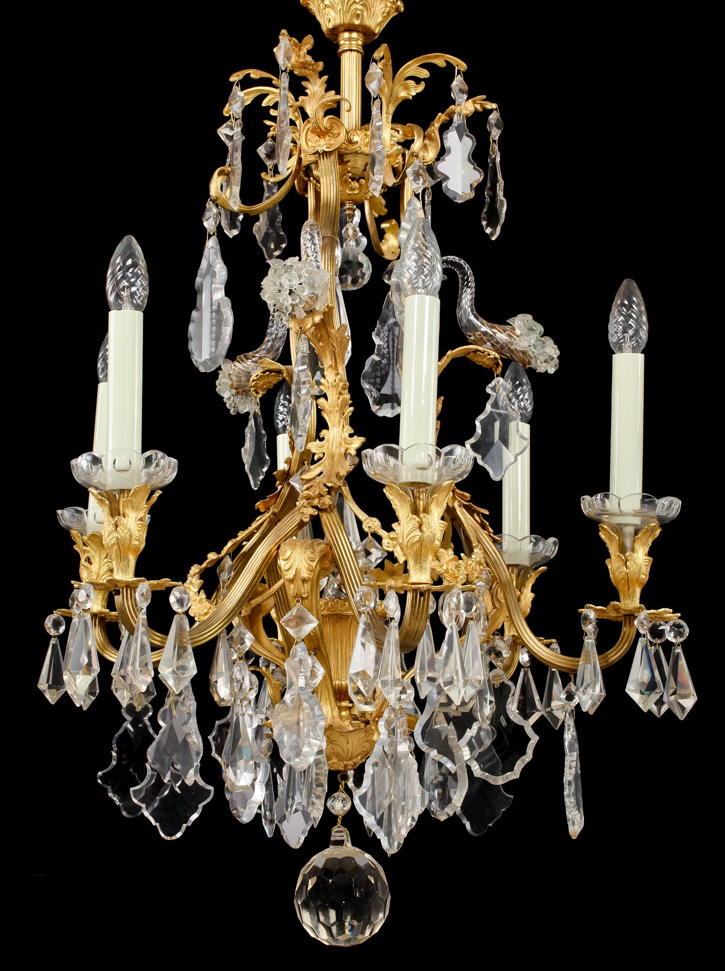 LJUSKRONA, rokokostil, omkring 1900-talets mitt, höjd 90 cm.